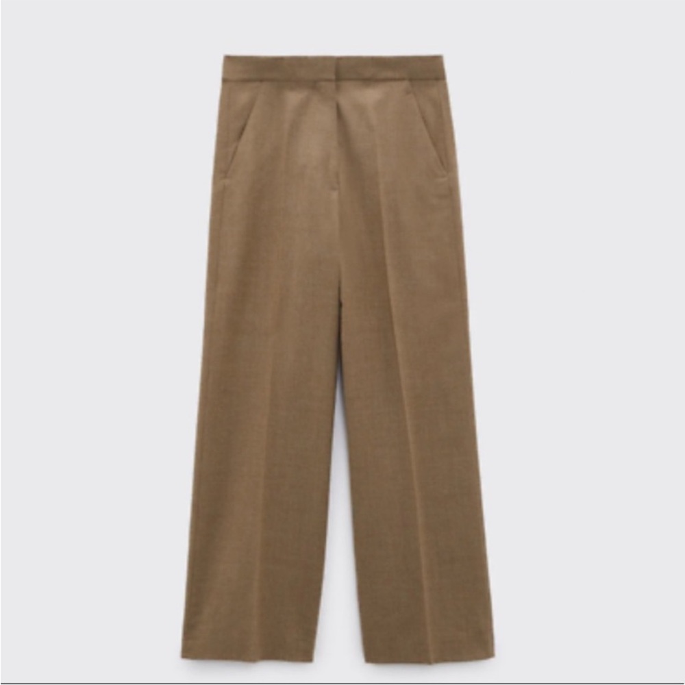 Zara Wide Leg Pants in Olive Brown